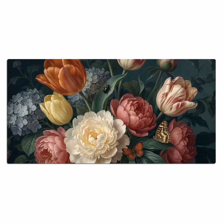 Bloemen - Boeket - Natuur - Klassiek - Donker Muismat XXL klein -3d_leeg