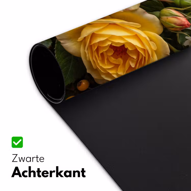 Bloemen - Boeket - Natuur - Klassiek - Geel Muismat XXL klein -sfeer2