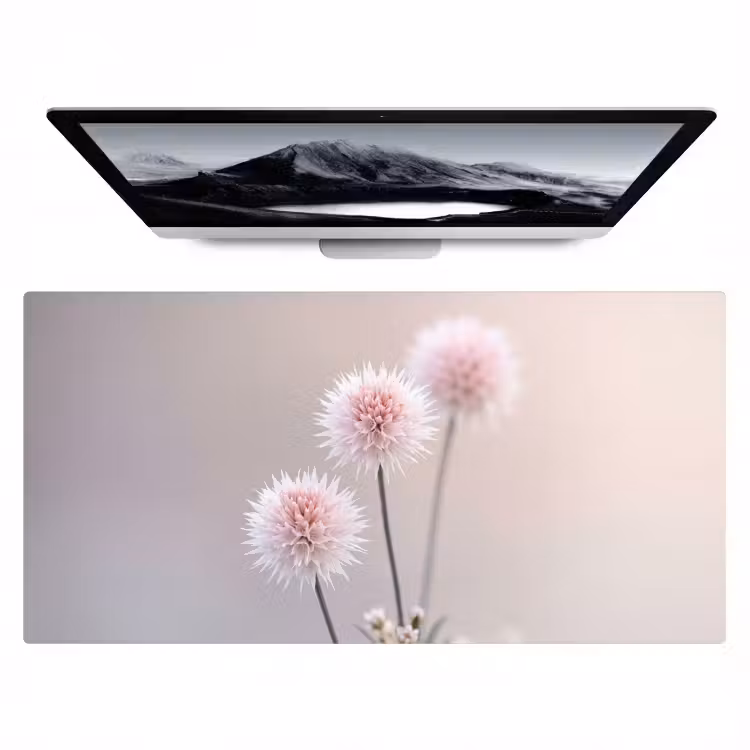 Bloemen - Bollen - Roze Muismat XXL klein -zzz3d