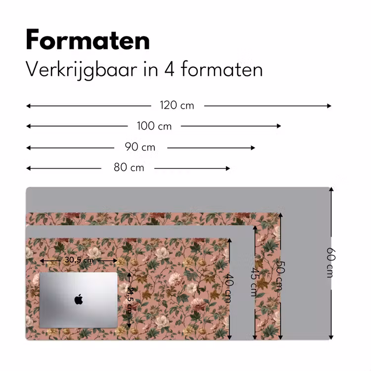Bloemen - Klassiek - Roze Muismat XXL klein 681 -sfeer5