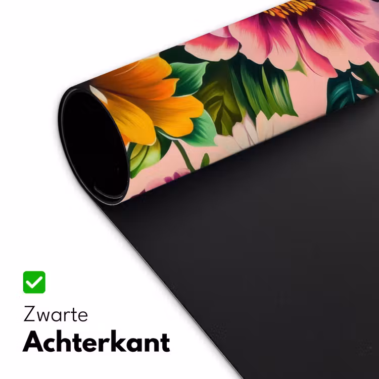 Bloemen - Kleurrijk - Roze Muismat XXL klein -sfeer2