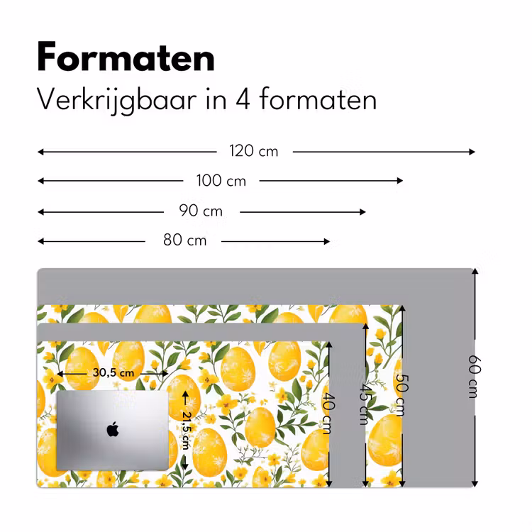 Bloemen - Paaseieren - Geel Muismat XXL klein -sfeer5