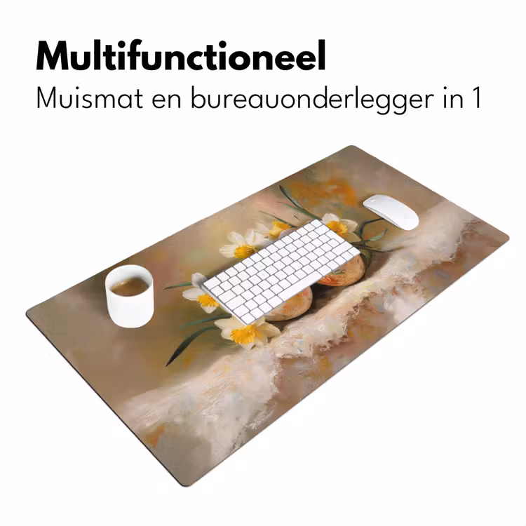 Bloemen - Eieren - Geschilderd Muismat XXL klein -sfeer4