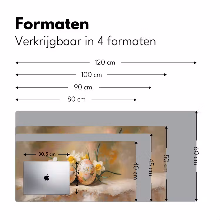 Bloemen - Eieren - Geschilderd Muismat XXL klein -sfeer5