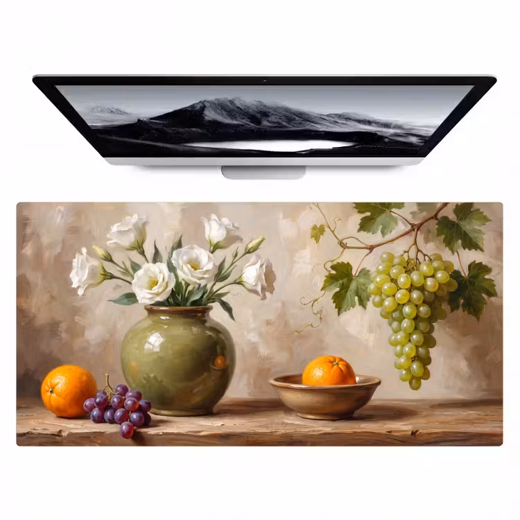 Desk Mat - Flowers - Fruit - Still Life - Bloemen - Fruit - Stilleven Muismat XXL klein
