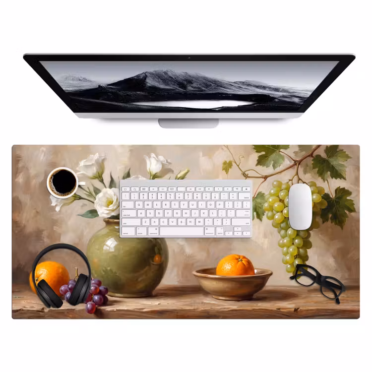 Desk Mat - Flowers - Fruit - Still Life - Bloemen - Fruit - Stilleven Muismat XXL klein