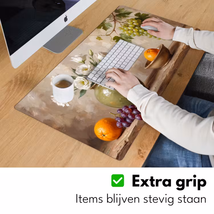 Desk Mat - Flowers - Fruit - Still Life - Bloemen - Fruit - Stilleven Muismat XXL klein