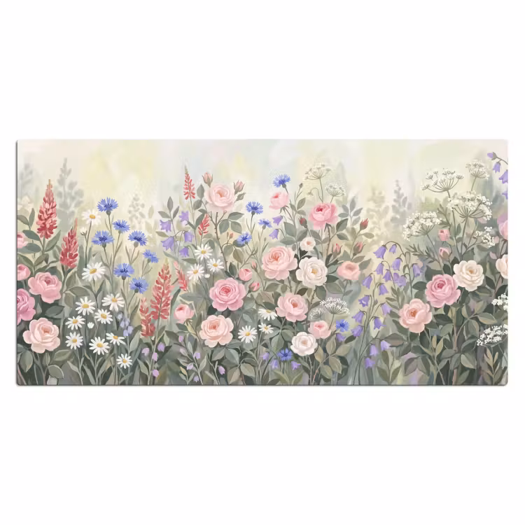 Bloemen - Tuin - Natuur - Kleurrijk Muismat XXL klein -3d_leeg