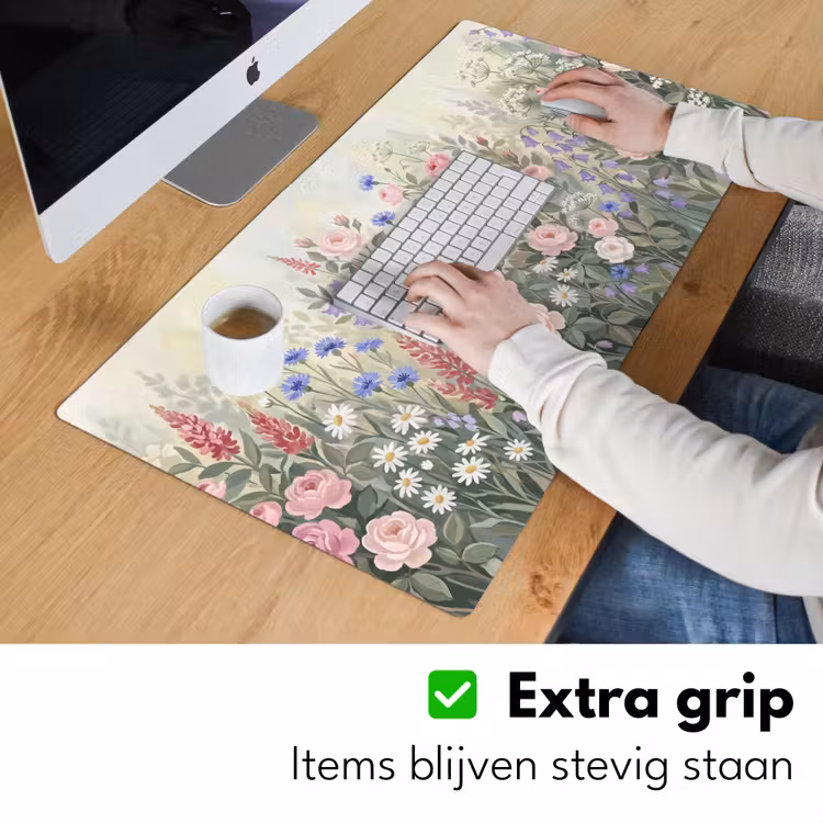 Bloemen - Tuin - Natuur - Kleurrijk Muismat XXL klein -sfeer3