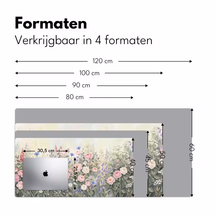 Bloemen - Tuin - Natuur - Kleurrijk Muismat XXL klein -sfeer5