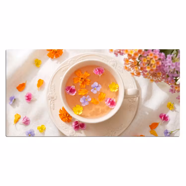 Bloemen - Kop - Natuur - Kleurrijk - Zomer Muismat XXL klein -3d_leeg