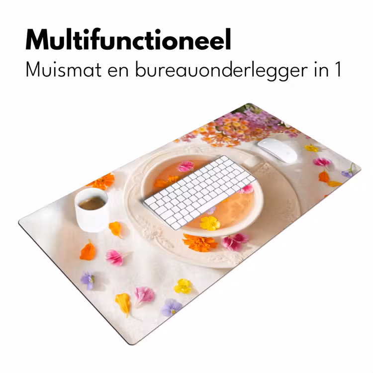 Bloemen - Kop - Natuur - Kleurrijk - Zomer Muismat XXL klein -sfeer4