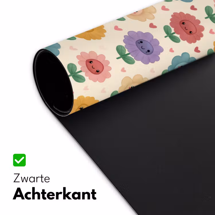 Bloemen - Hartjes - Kleurrijk Muismat XXL klein 681 -sfeer2