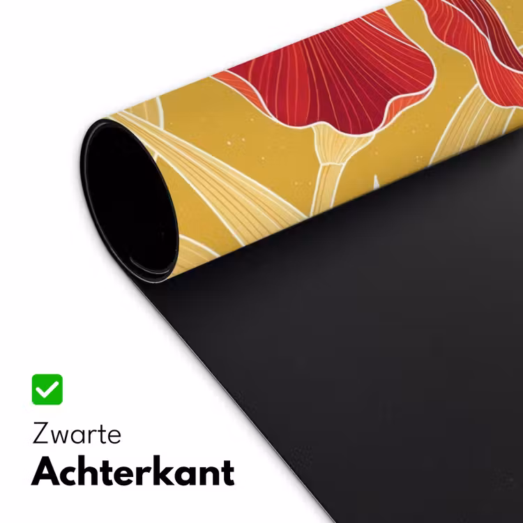 Desk Mat - Flowers - Illustration - Red - Bloemen - Illustratie - Rood Muismat XXL klein