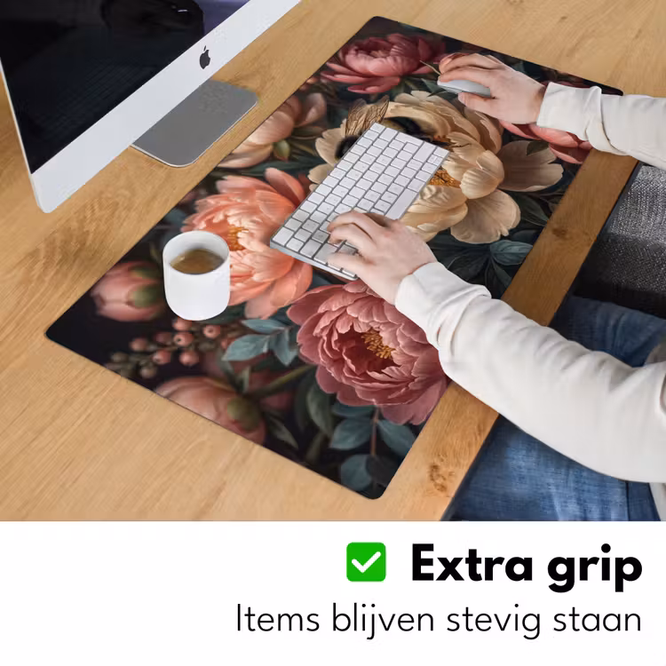 Bloemen - Insect - Natuur - Roze Muismat XXL klein -sfeer3