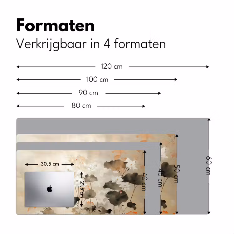 Bloemen - Japandi - Wabi sabi Muismat XXL klein -sfeer5