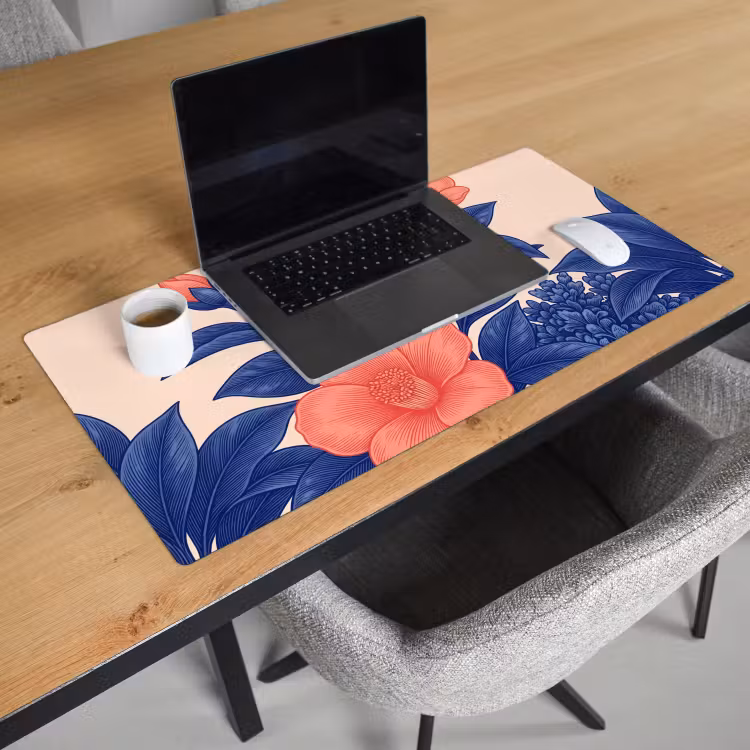 Desk Mat - Flowers - Leaves - Botanical - Bloemen - Bladeren - Botanisch Muismat XXL klein