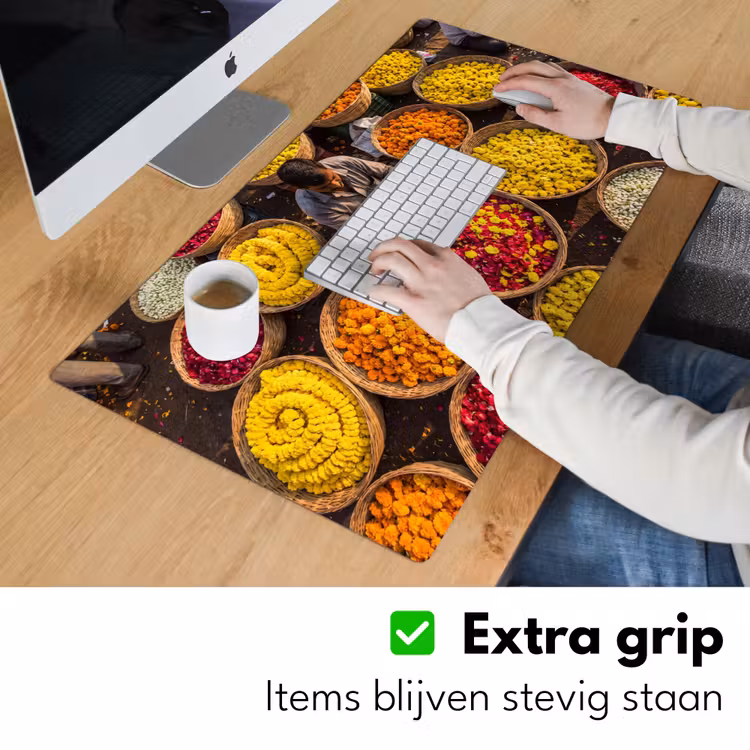 Desk Mat - Flowers - Market - Colorful - Bloemen - Markt - Kleurrijk Muismat XXL klein