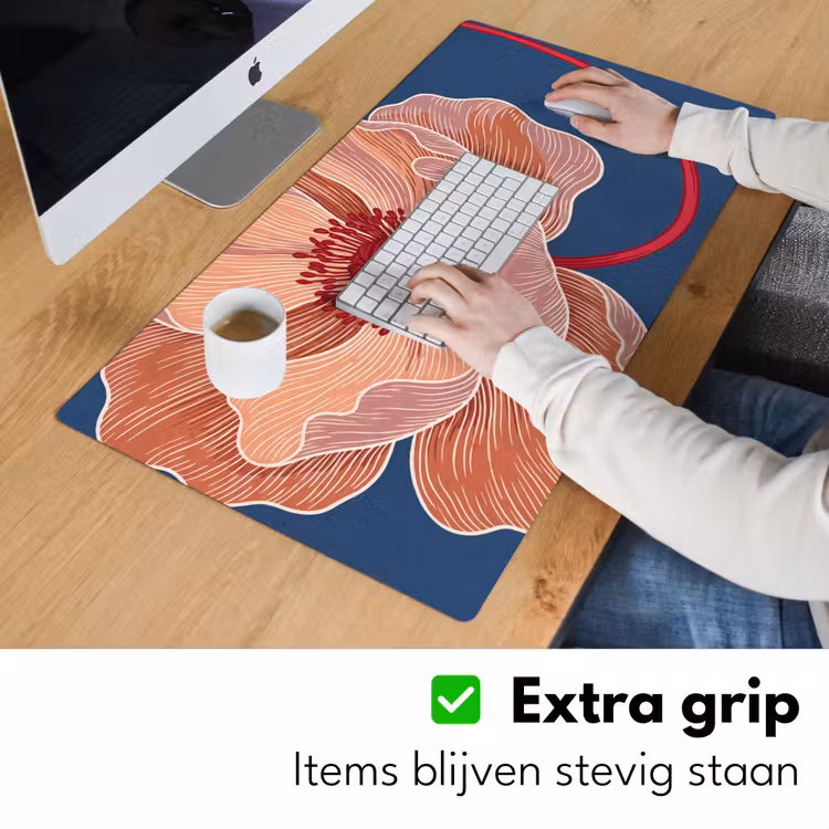 Desk Mat - Flowers - Modern - Abstract - Bloemen - Modern - Abstract Muismat XXL klein