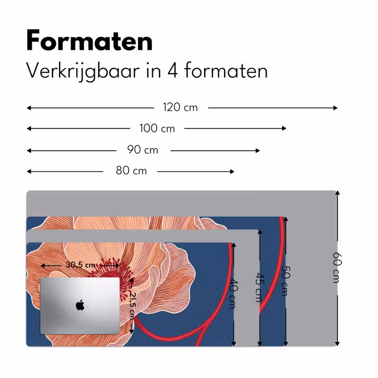 Desk Mat - Flowers - Modern - Abstract - Bloemen - Modern - Abstract Muismat XXL klein