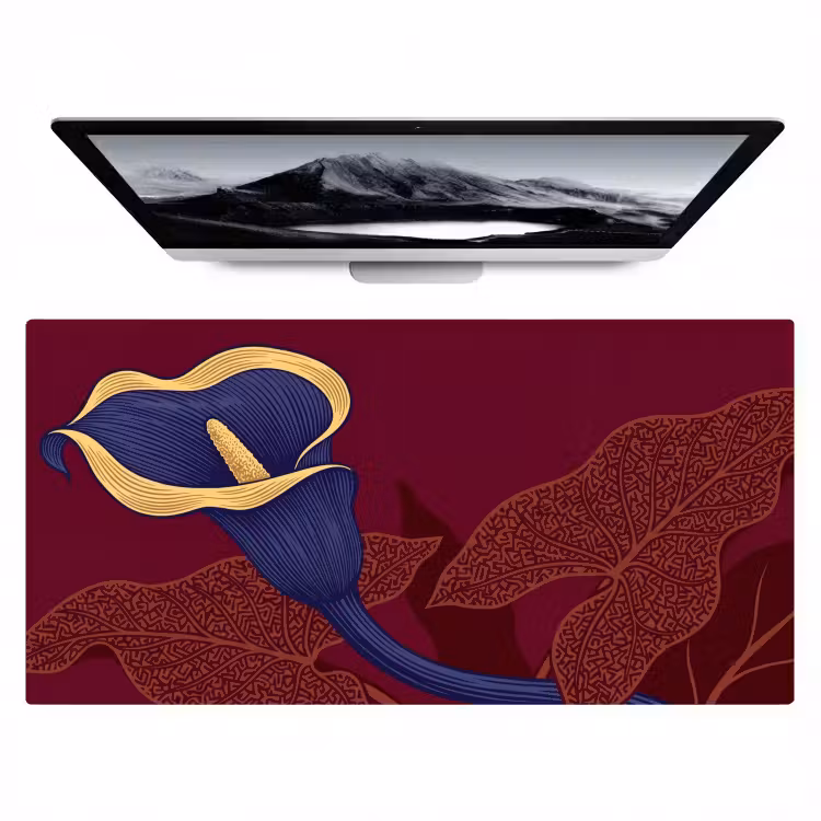 Desk Mat - Flowers - Modern - Purple - Bloemen - Modern - Paars Muismat XXL klein
