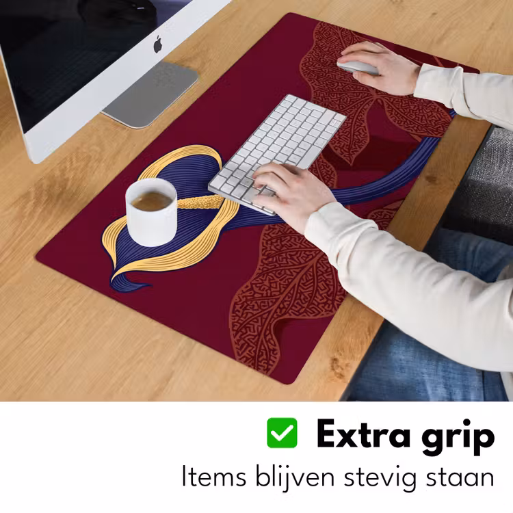 Desk Mat - Flowers - Modern - Purple - Bloemen - Modern - Paars Muismat XXL klein