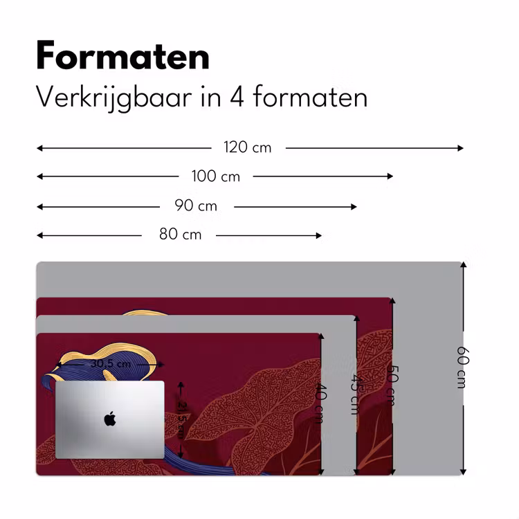 Desk Mat - Flowers - Modern - Purple - Bloemen - Modern - Paars Muismat XXL klein