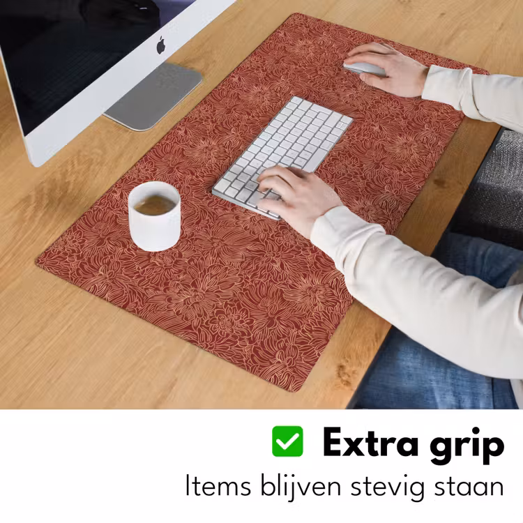 Bloemen - Motief - Rood Muismat XXL klein 681 -sfeer3