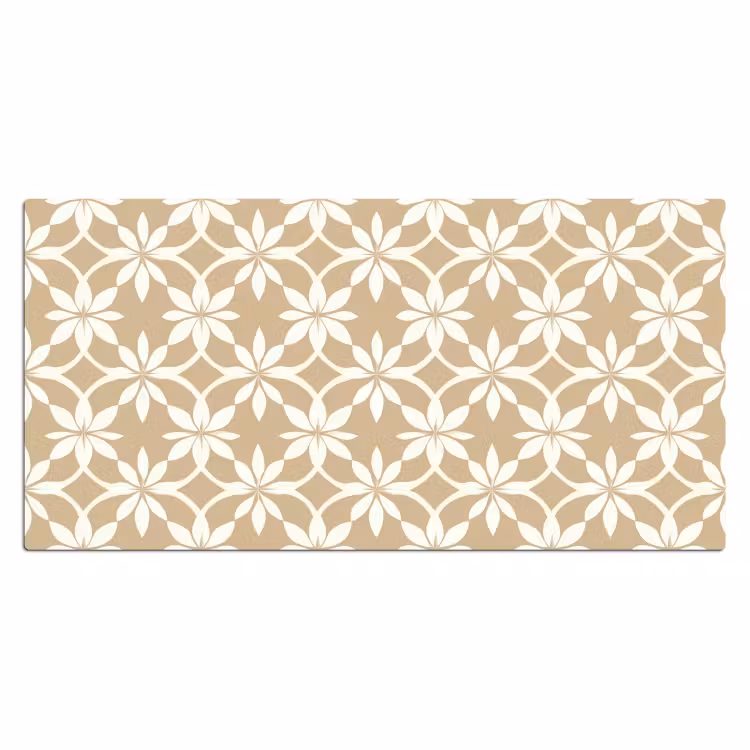 Bloemen - Patroon - Beige Muismat XXL klein 681 -3d_leeg