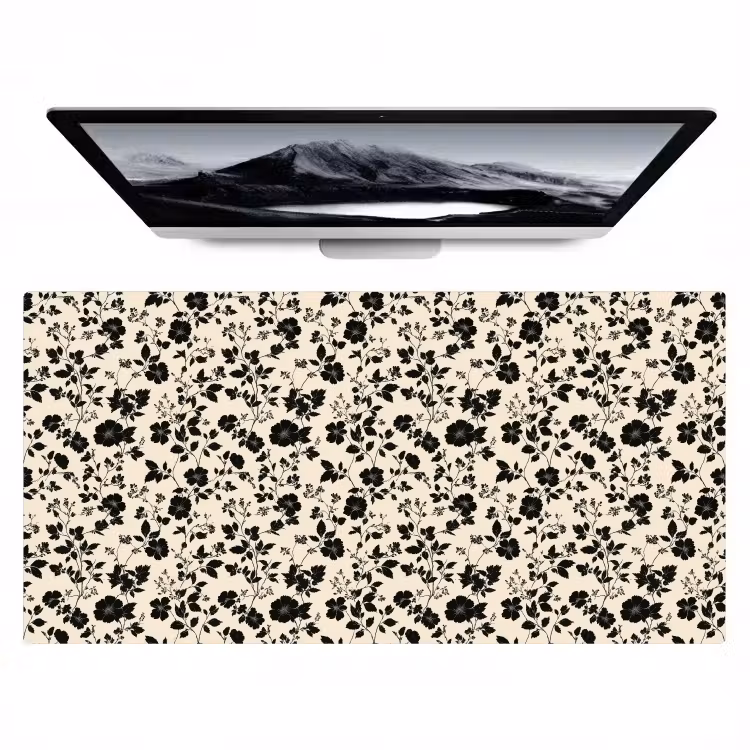 Bloemen - Dessin - Zwart Muismat XXL klein 681 -zzz3d
