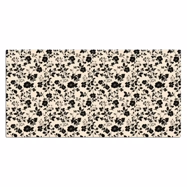 Bloemen - Dessin - Zwart Muismat XXL klein 681 -3d_leeg