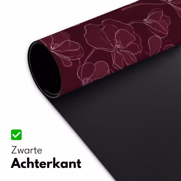 Bloemen - Patroon - Bordeauxrood Muismat XXL klein 681 -sfeer2