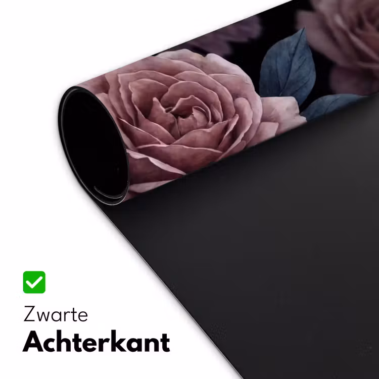 Bloemen - Patroon - Donker - Botanisch - Paars Muismat XXL klein -sfeer2