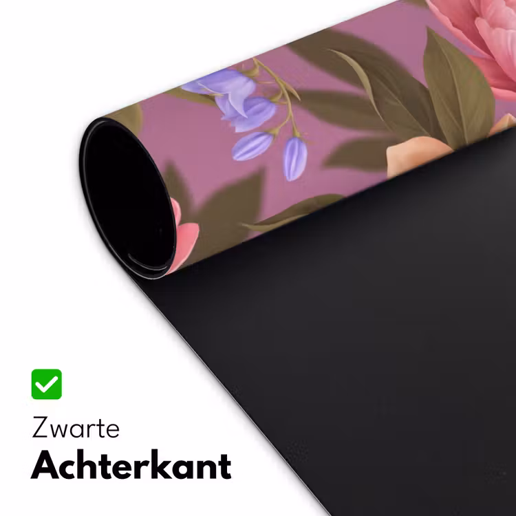 Bloemen - Patroon - Illustratie - Roze Muismat XXL klein -sfeer2