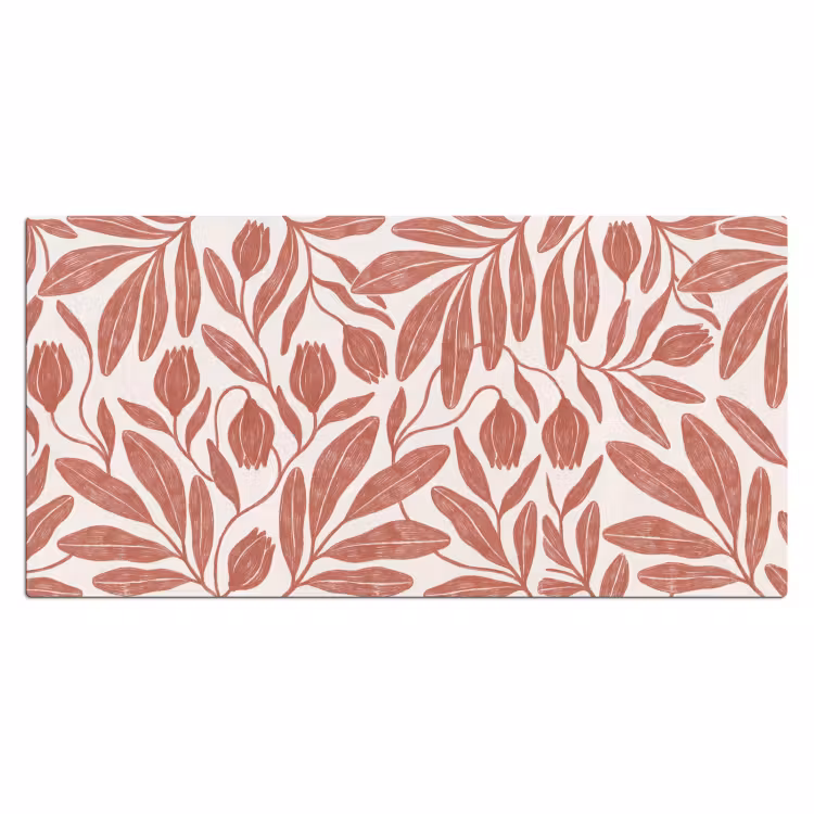 Bloemen - Patroon - Modern - Natuur - Bruin Muismat XXL klein -3d_leeg