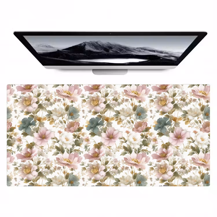 Bloemen - Patroon - Pastel Muismat XXL klein 681 -zzz3d