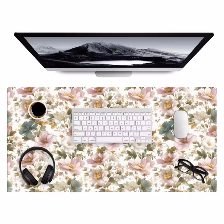Bloemen - Patroon - Pastel Muismat XXL klein 681 -3d