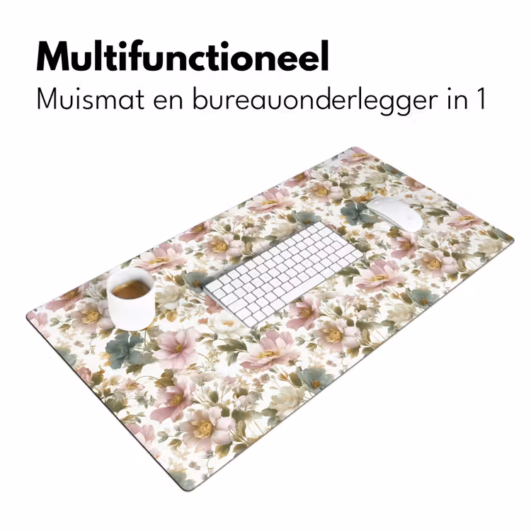 Bloemen - Patroon - Pastel Muismat XXL klein 681 -sfeer4
