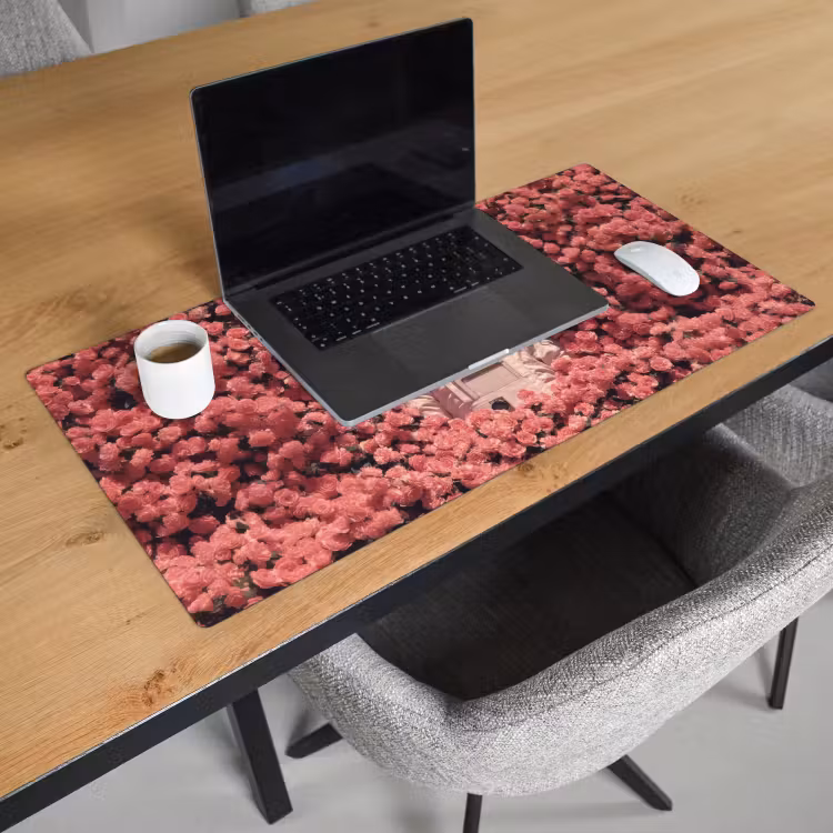 Bloemen - Roze - Astronaut Muismat XXL klein -sfeer1