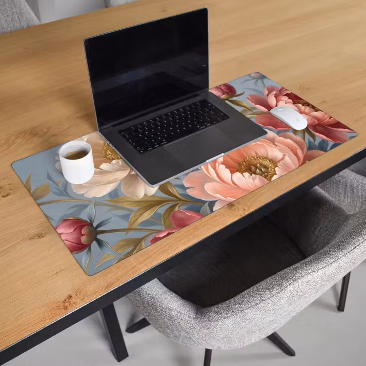 Bloemen - Roze - Beige - Modern - Natuur Muismat XXL klein -sfeer1