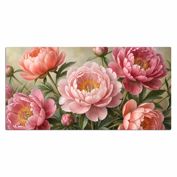 Bloemen - Roze - Klassiek - Gedetailleerd - Natuur Muismat XXL klein -3d_leeg