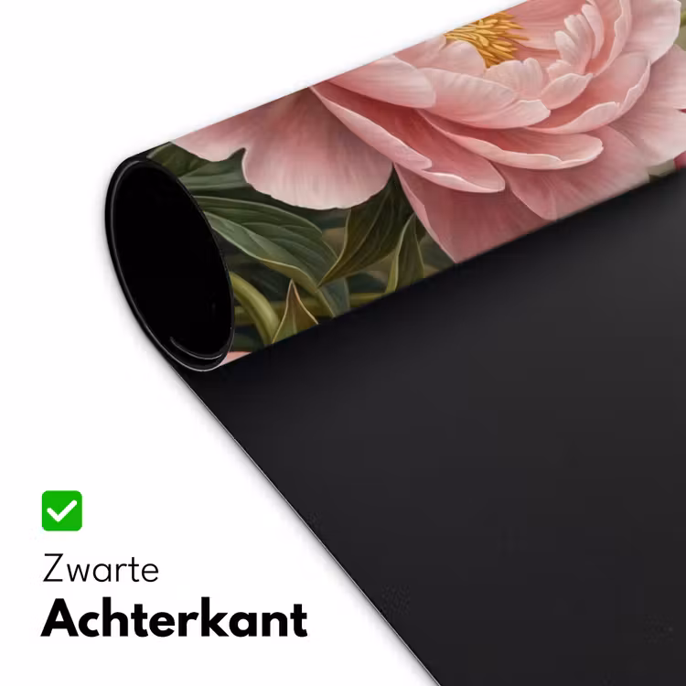 Bloemen - Roze - Klassiek - Gedetailleerd - Natuur Muismat XXL klein -sfeer2