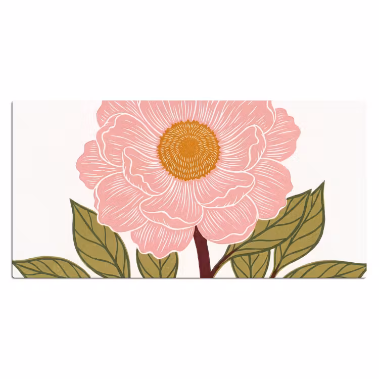 Desk Mat - Flowers - Pink - Illustration - Bloemen - Roze - Illustratie Muismat XXL klein