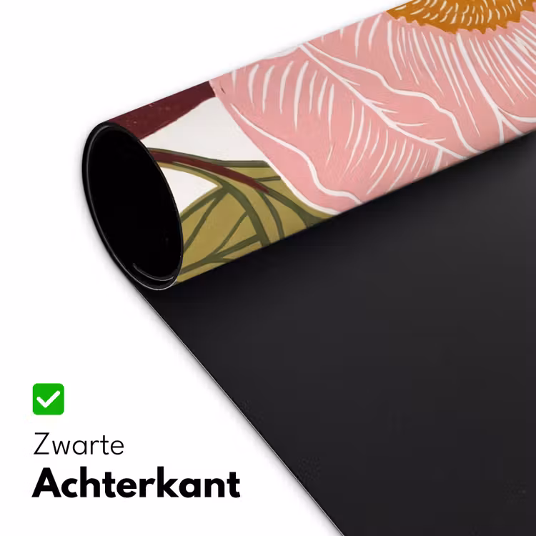 Desk Mat - Flowers - Pink - Illustration - Bloemen - Roze - Illustratie Muismat XXL klein