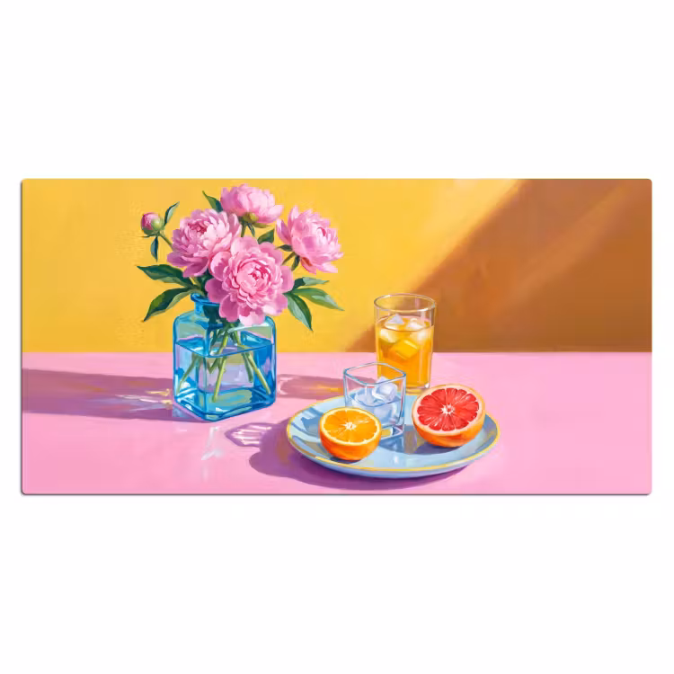 Desk Mat - Flowers - Pink - Modern - Bloemen - Roze - Modern Muismat XXL klein