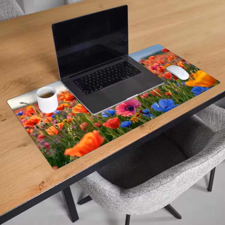 bloemen-klaprozen-kleurrijk-natuur Muismat XXL klein -sfeer1