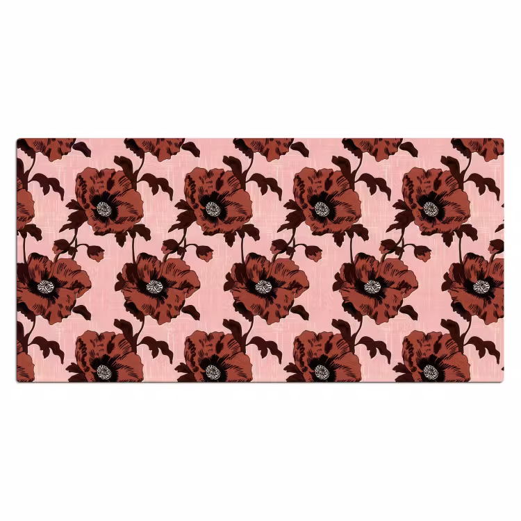 Bloemen - Retro - Rood Muismat XXL klein 681 -3d_leeg