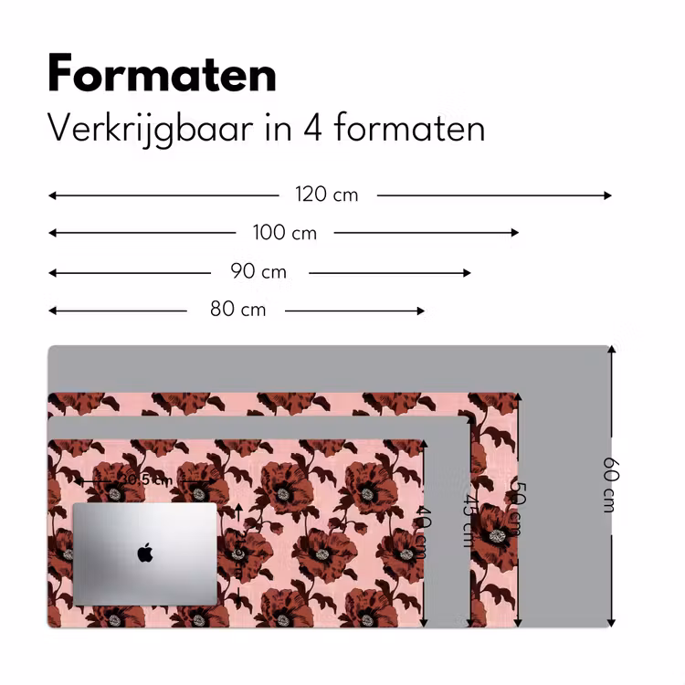 Bloemen - Retro - Rood Muismat XXL klein 681 -sfeer5