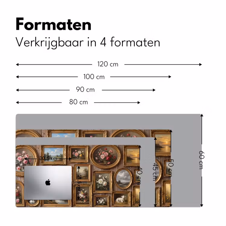 Bloemen - Rozen - Klassiek - Vaas - Kleurrijk Muismat XXL klein -sfeer5