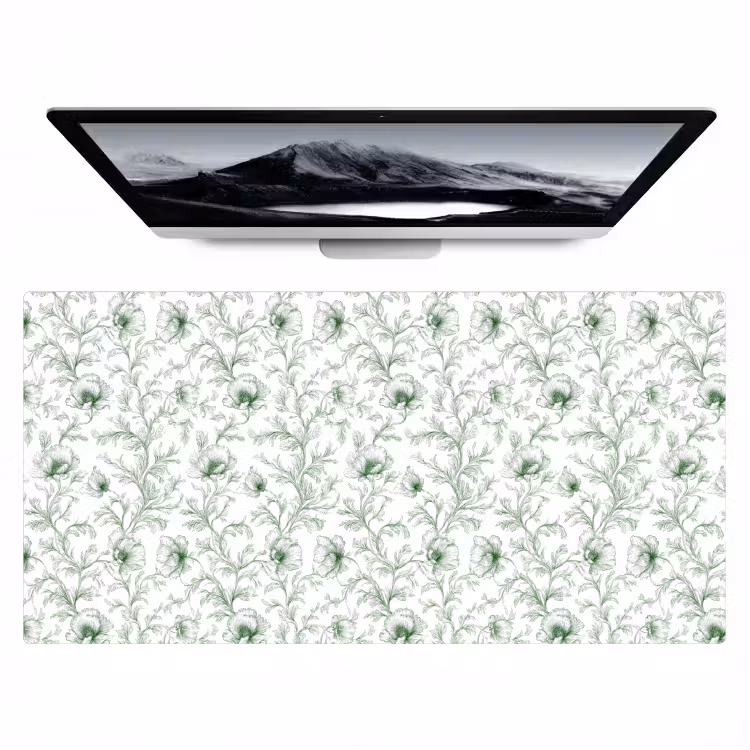 Bloemen - Getekend - Groen Muismat XXL klein 681 -zzz3d